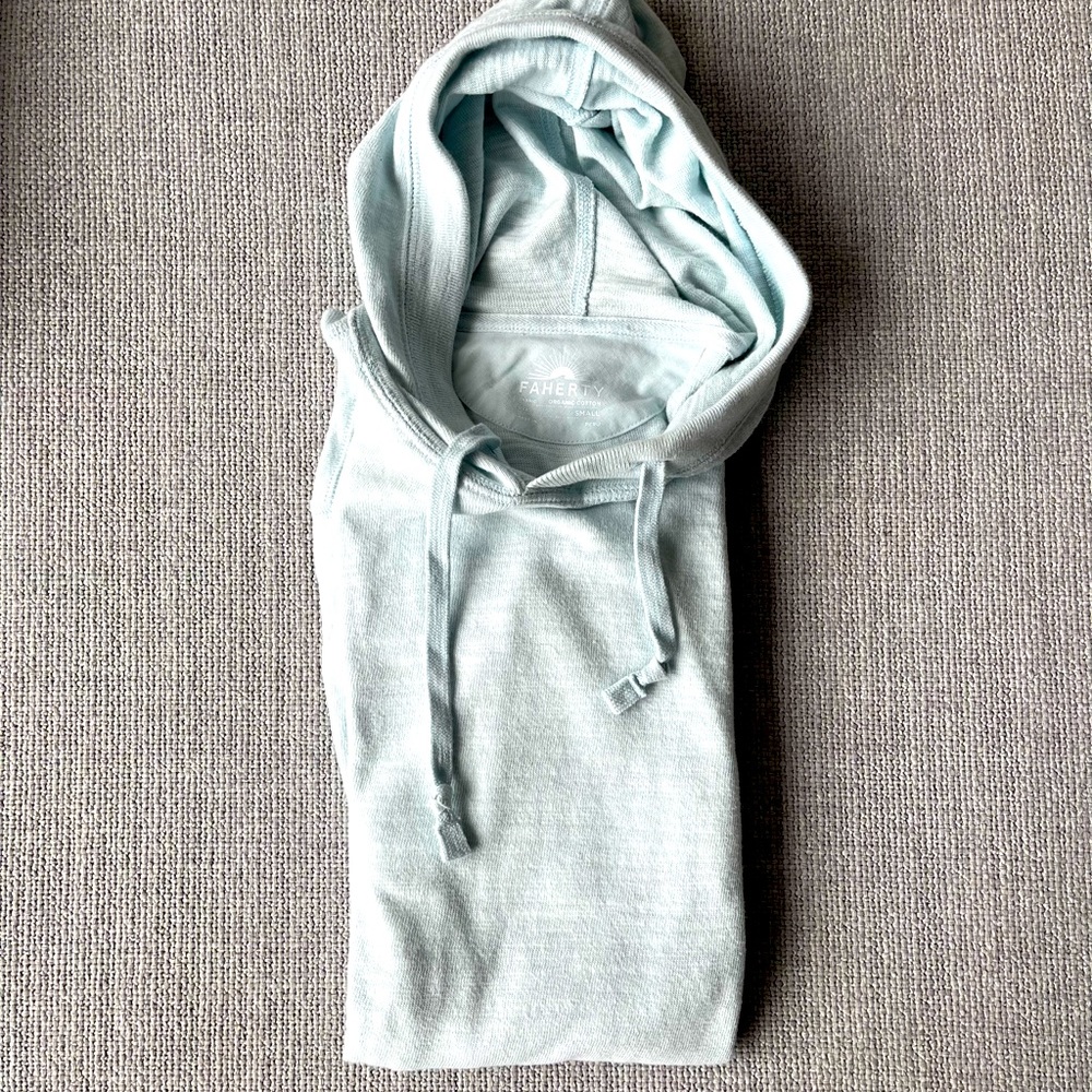Faherty Turquoise Slub Hoodie